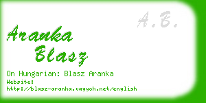 aranka blasz business card